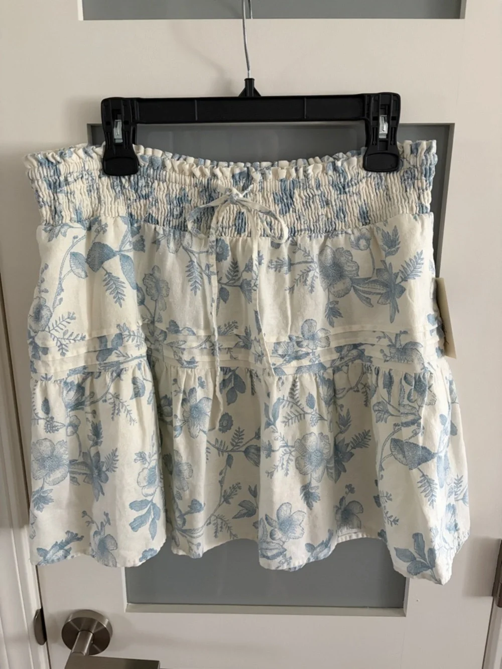 Universal Thread Blue Floral Tiered Mini Skirt - Picture 2 of 4